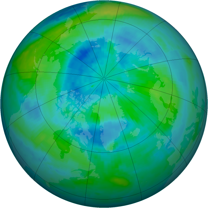 Arctic ozone map for 19 September 1997